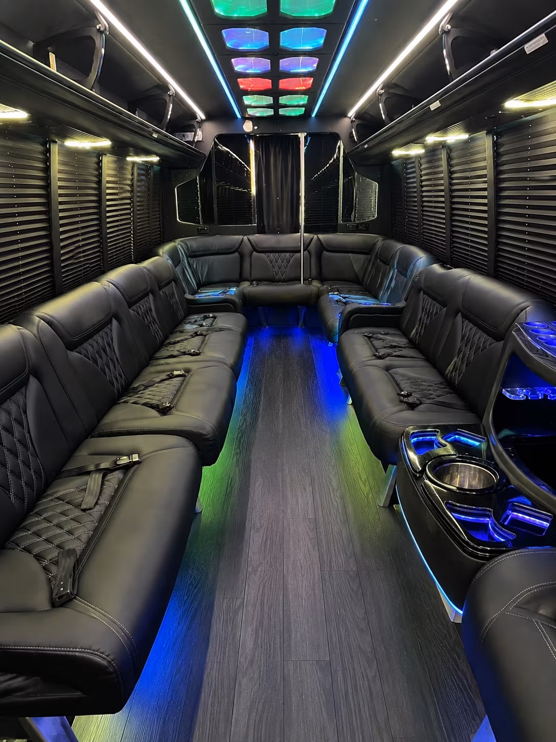 jupiter 20 passenger party bus interior