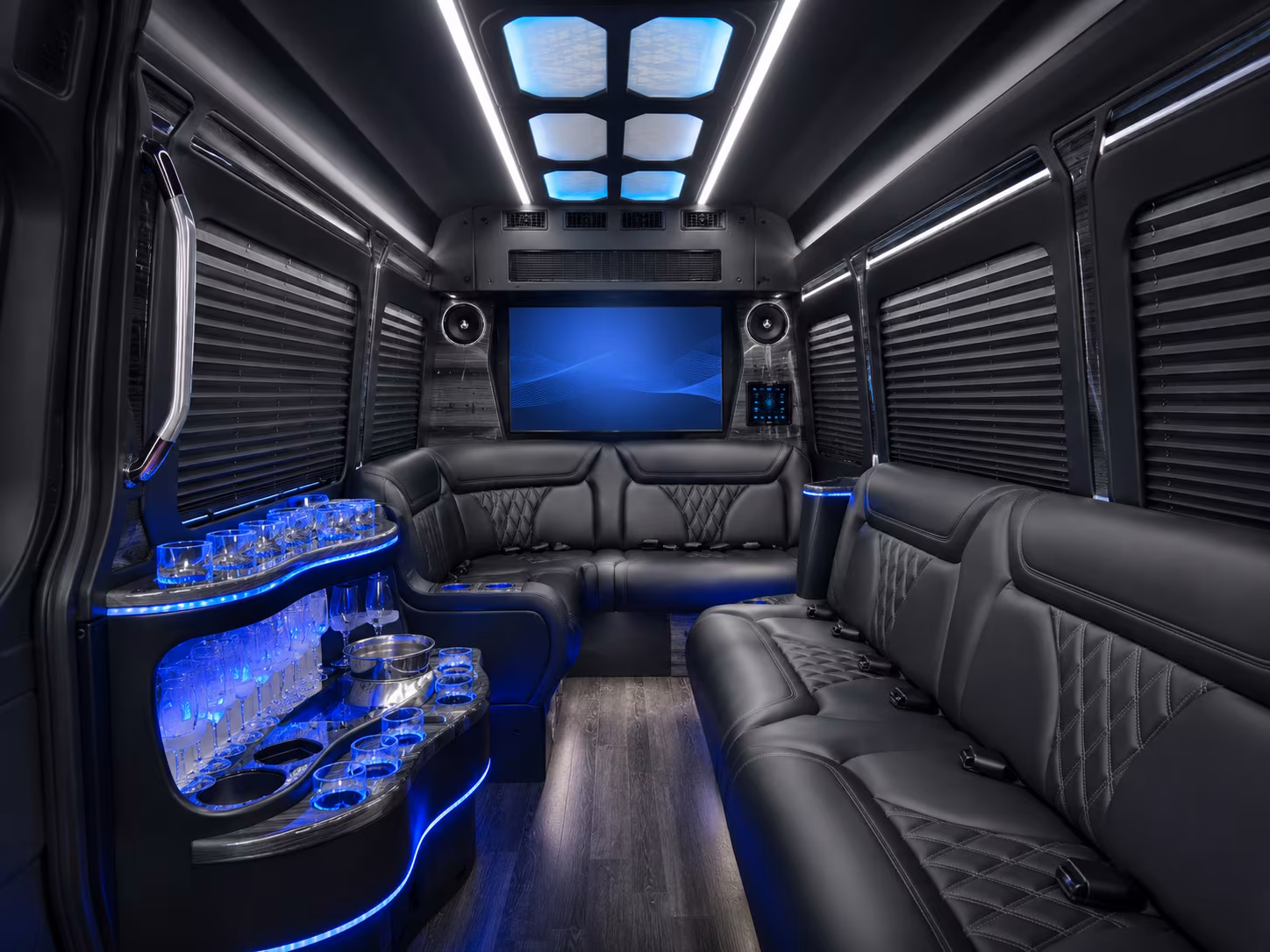 jupiter 25 passenger party bus inside