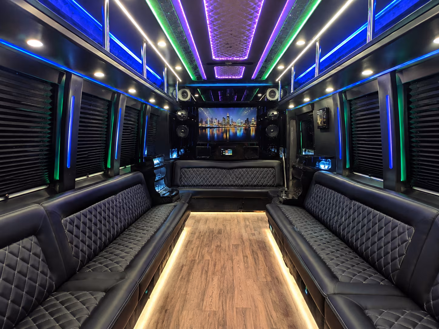 jupiter 25 passenger party bus interior