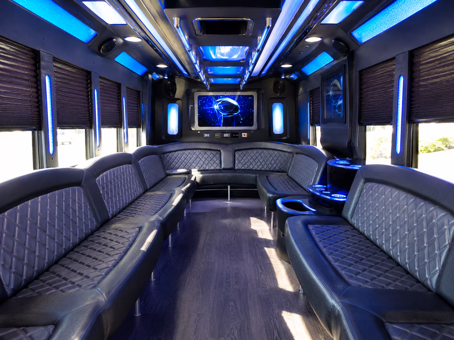 jupiter 28 passenger party bus inside