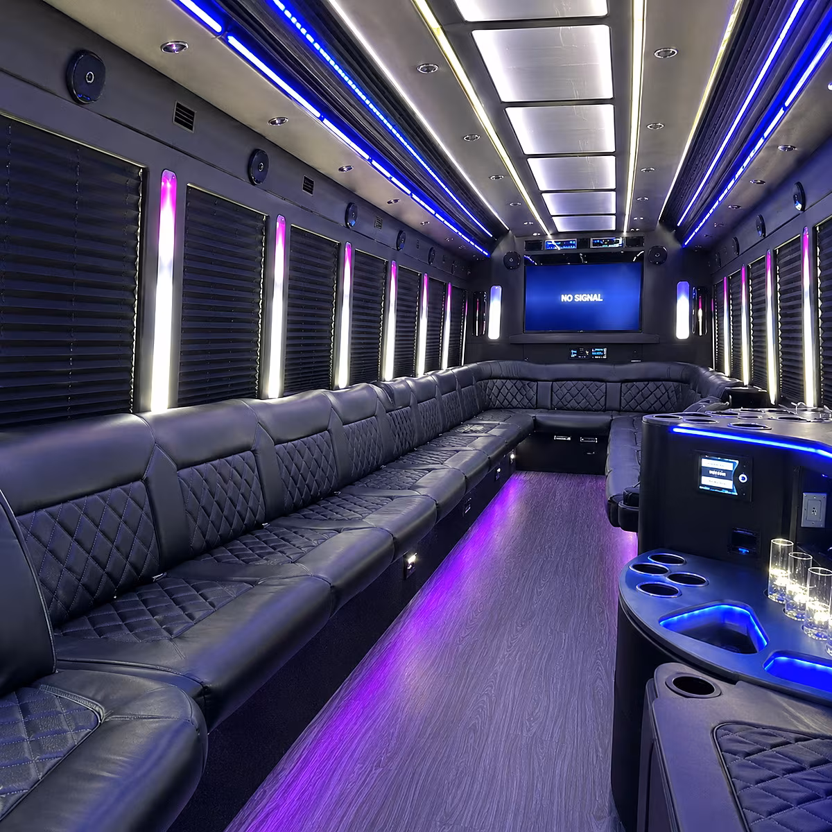 jupiter 30 passenger party bus inside