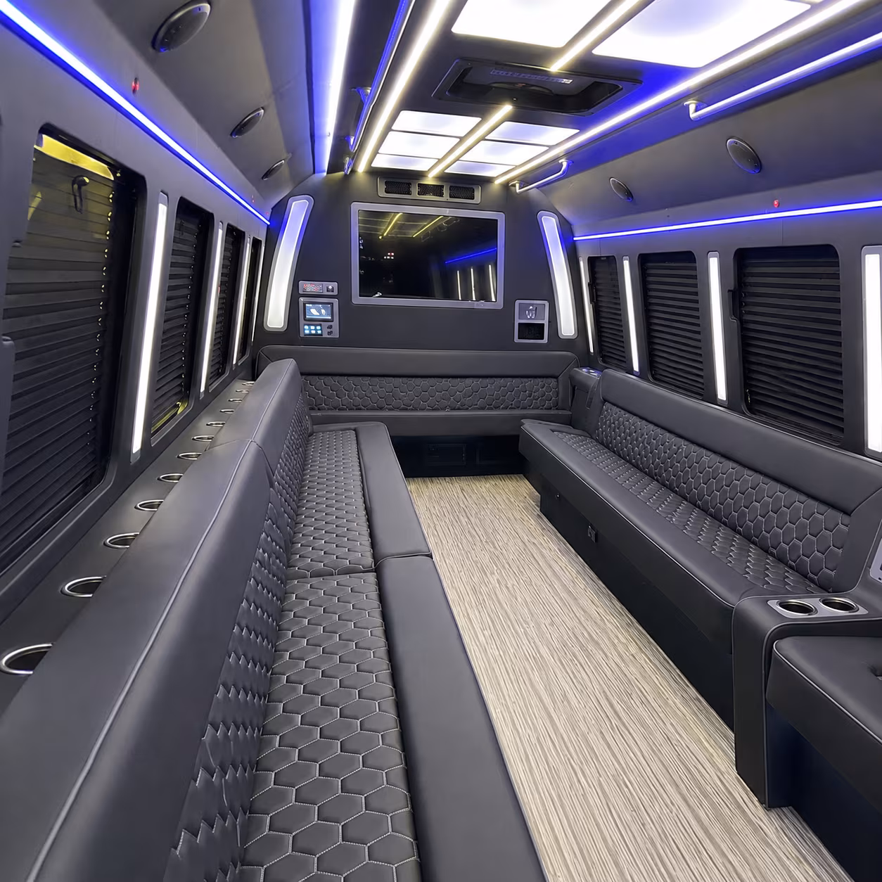jupiter 40 passenger party bus inside