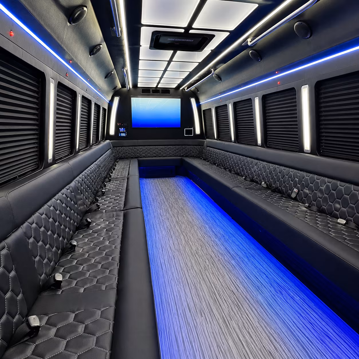 jupiter 50 passenger party bus inside